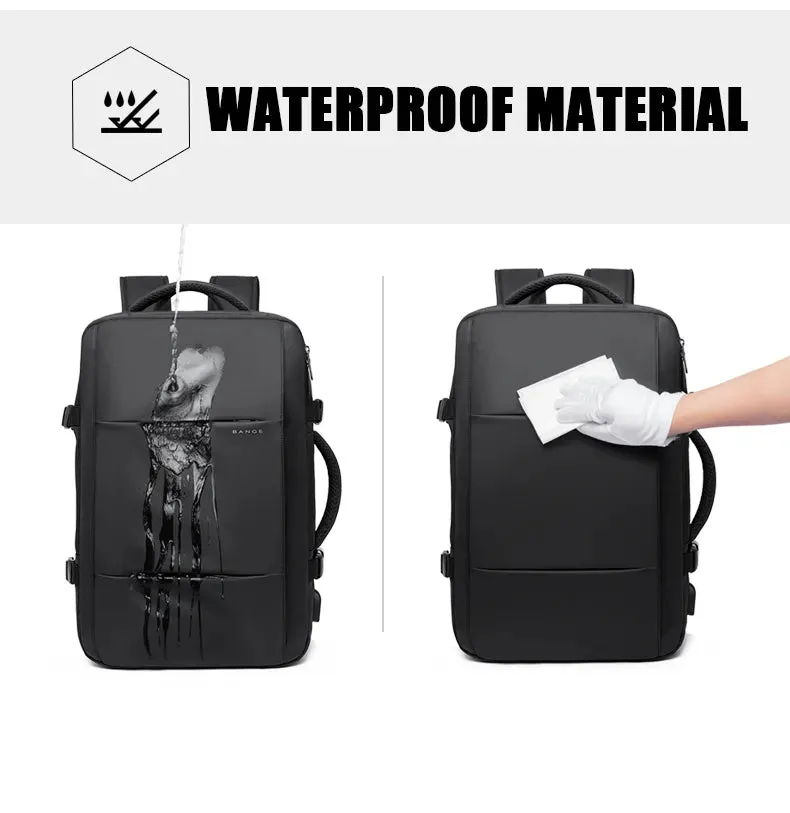17.3 Laptop Waterproof Men's Expandable Travel Business Aesthetic Backpack