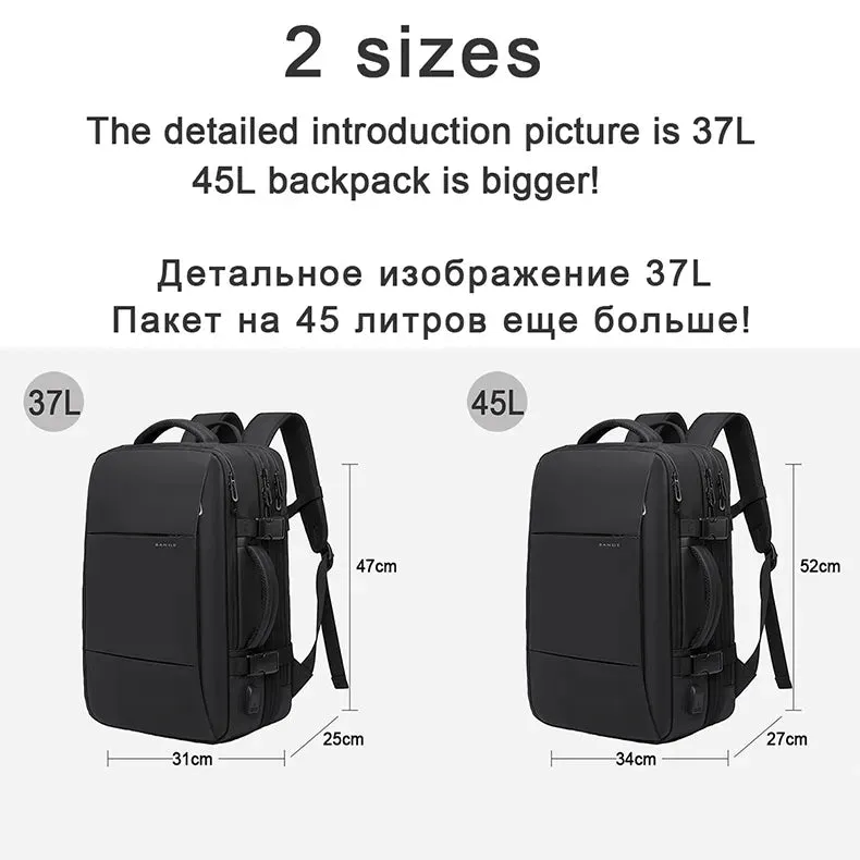 17.3 Laptop Waterproof Men's Expandable Travel Business Aesthetic Backpack