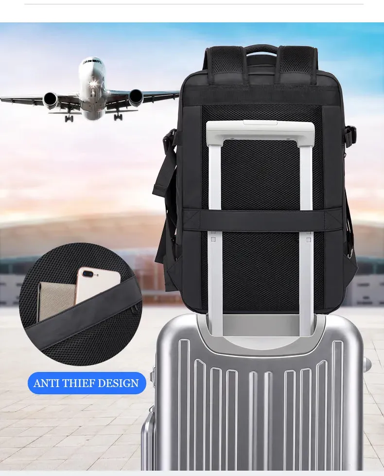 17.3 Laptop Waterproof Men's Expandable Travel Business Aesthetic Backpack