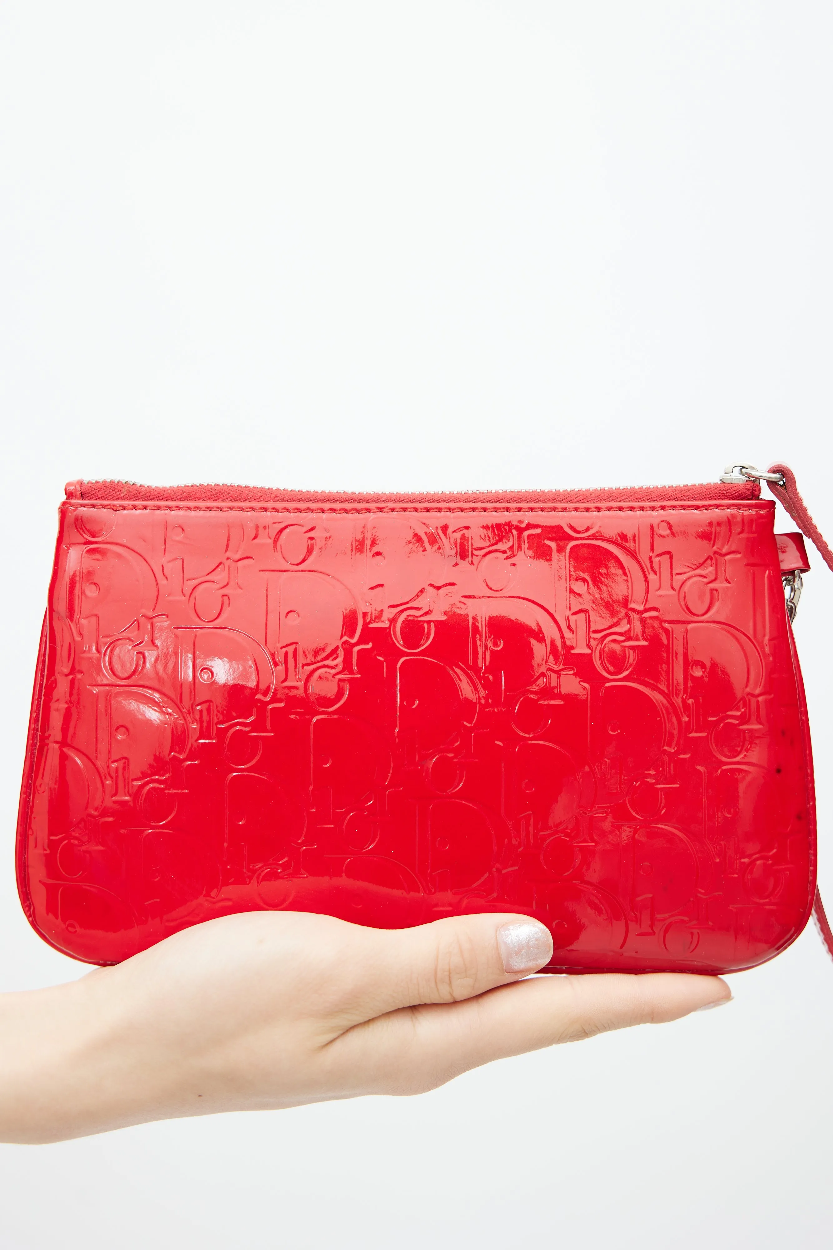 2007 Red Patent Monogram Wristlet