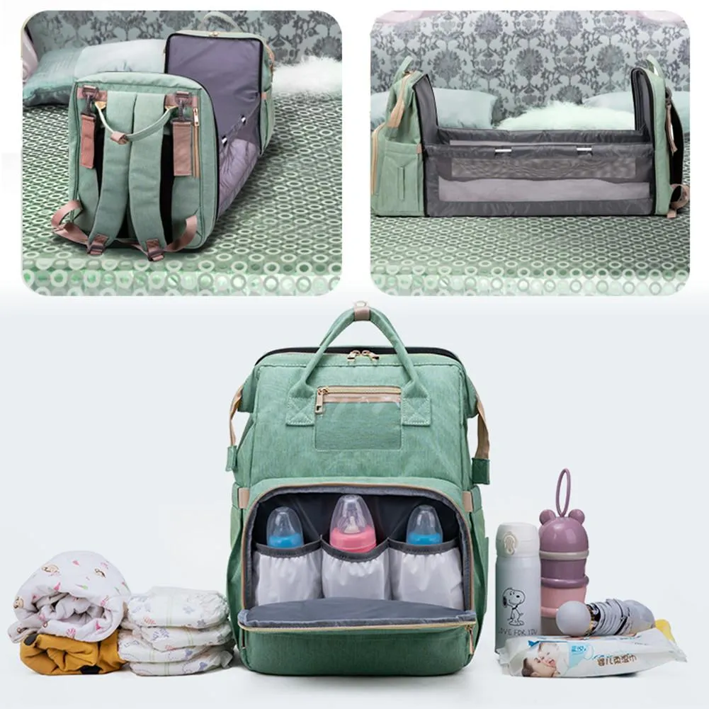 4-in-1 Diaper Bag Travel Baby Bassinet with Stroller Organizer Nappy Change Pad