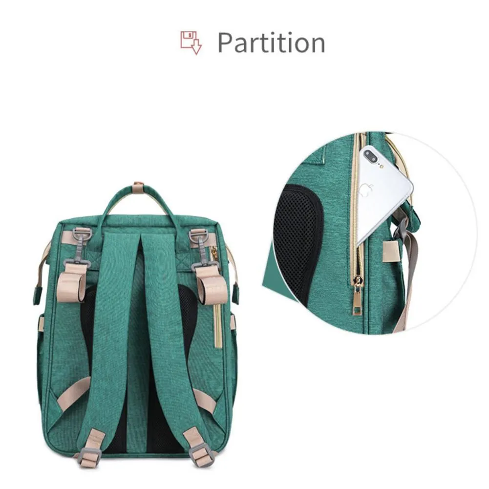 4-in-1 Diaper Bag Travel Baby Bassinet with Stroller Organizer Nappy Change Pad