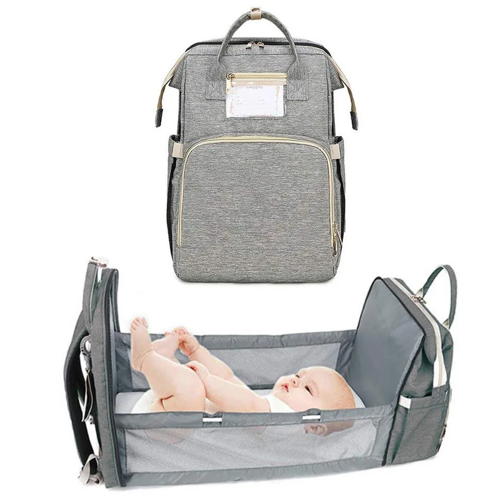 4-in-1 Diaper Bag Travel Baby Bassinet with Stroller Organizer Nappy Change Pad