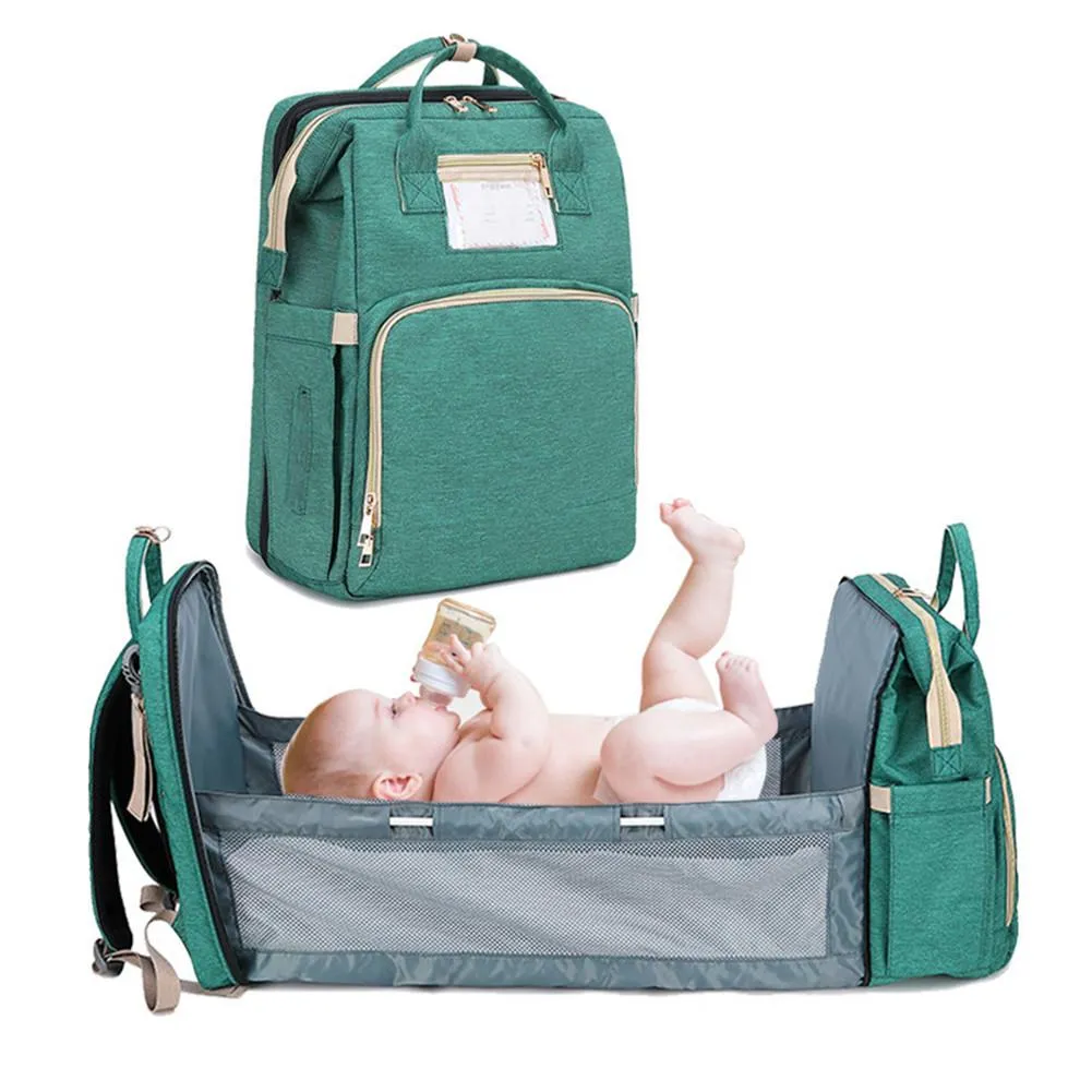 4-in-1 Diaper Bag Travel Baby Bassinet with Stroller Organizer Nappy Change Pad