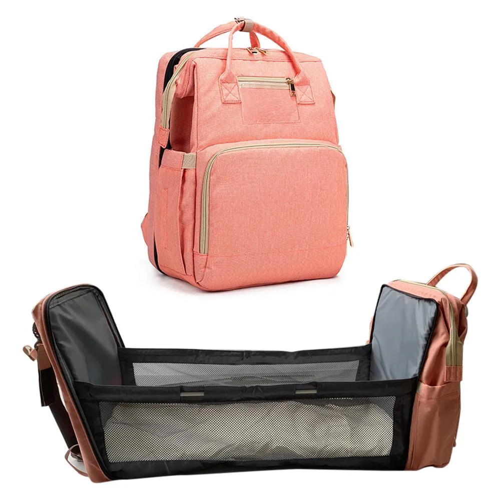 4-in-1 Diaper Bag Travel Baby Bassinet with Stroller Organizer Nappy Change Pad