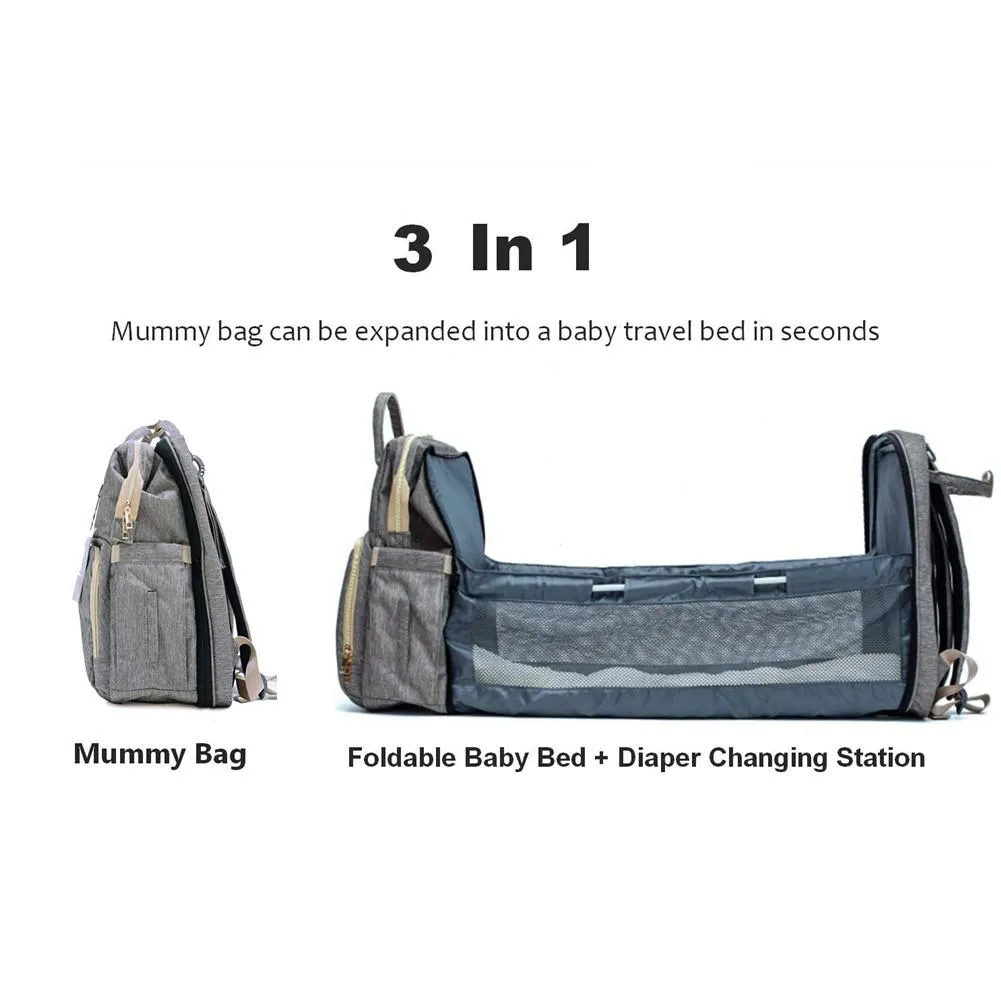 4-in-1 Diaper Bag Travel Baby Bassinet with Stroller Organizer Nappy Change Pad