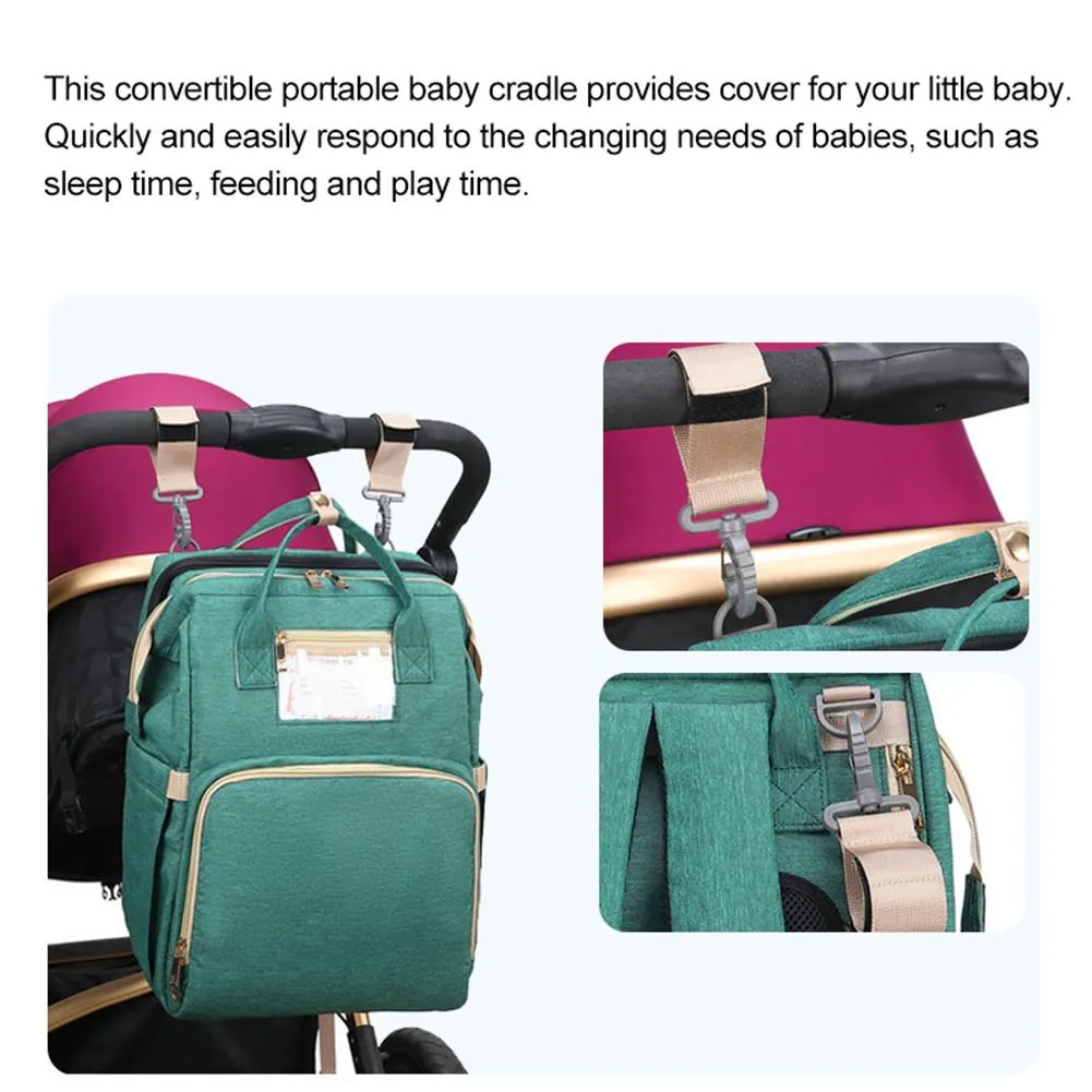 4-in-1 Diaper Bag Travel Baby Bassinet with Stroller Organizer Nappy Change Pad