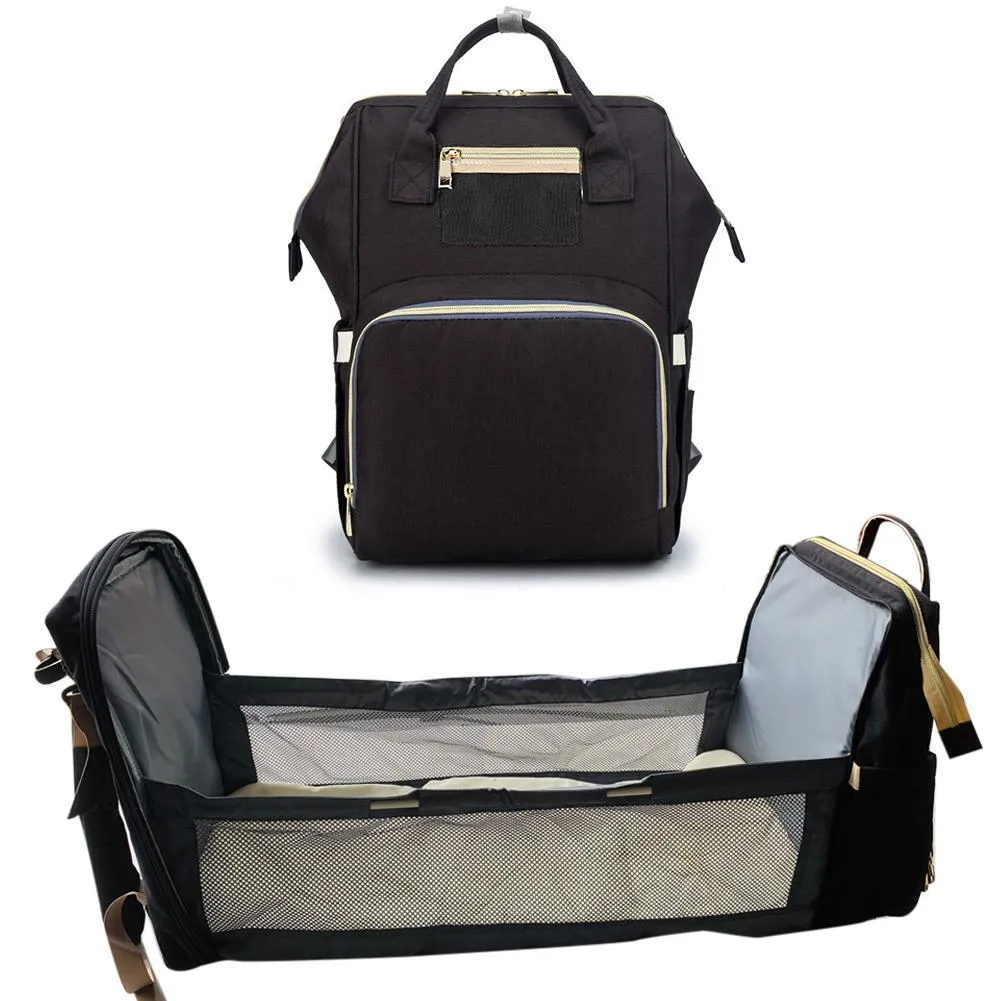4-in-1 Diaper Bag Travel Baby Bassinet with Stroller Organizer Nappy Change Pad