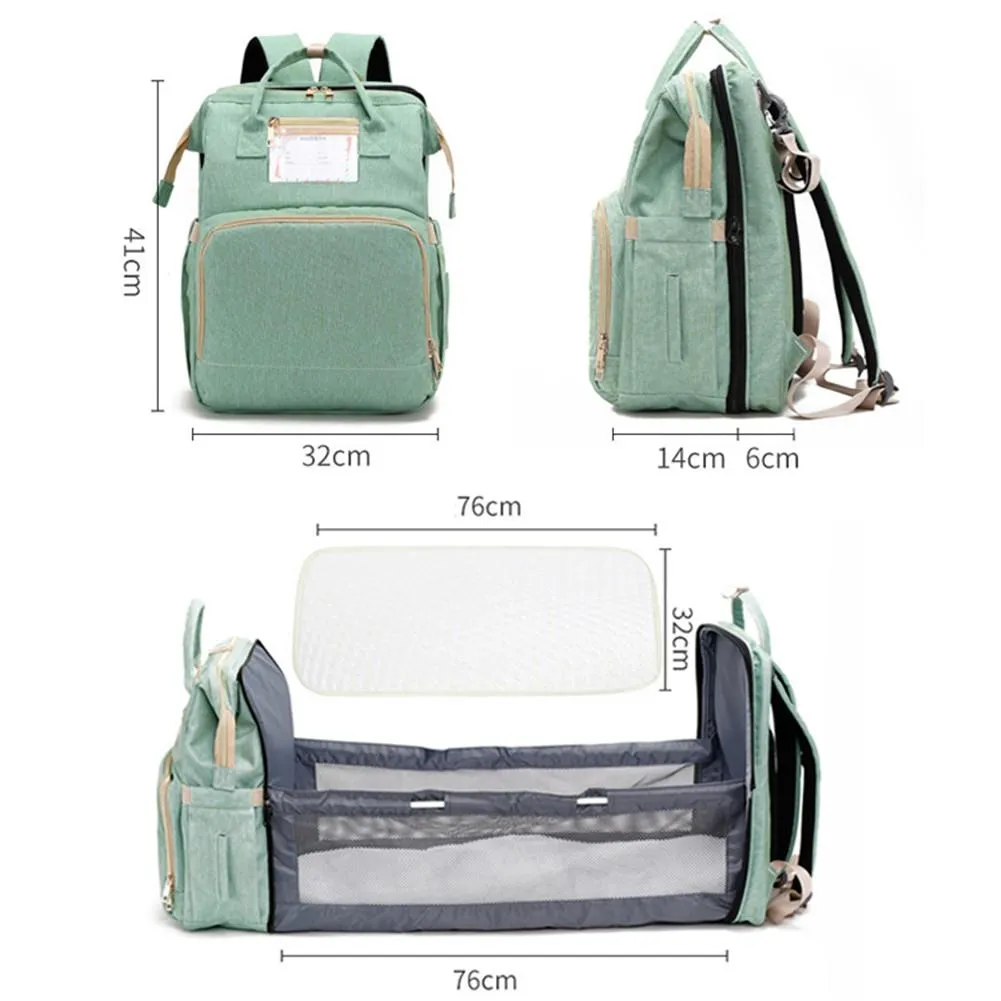 4-in-1 Diaper Bag Travel Baby Bassinet with Stroller Organizer Nappy Change Pad