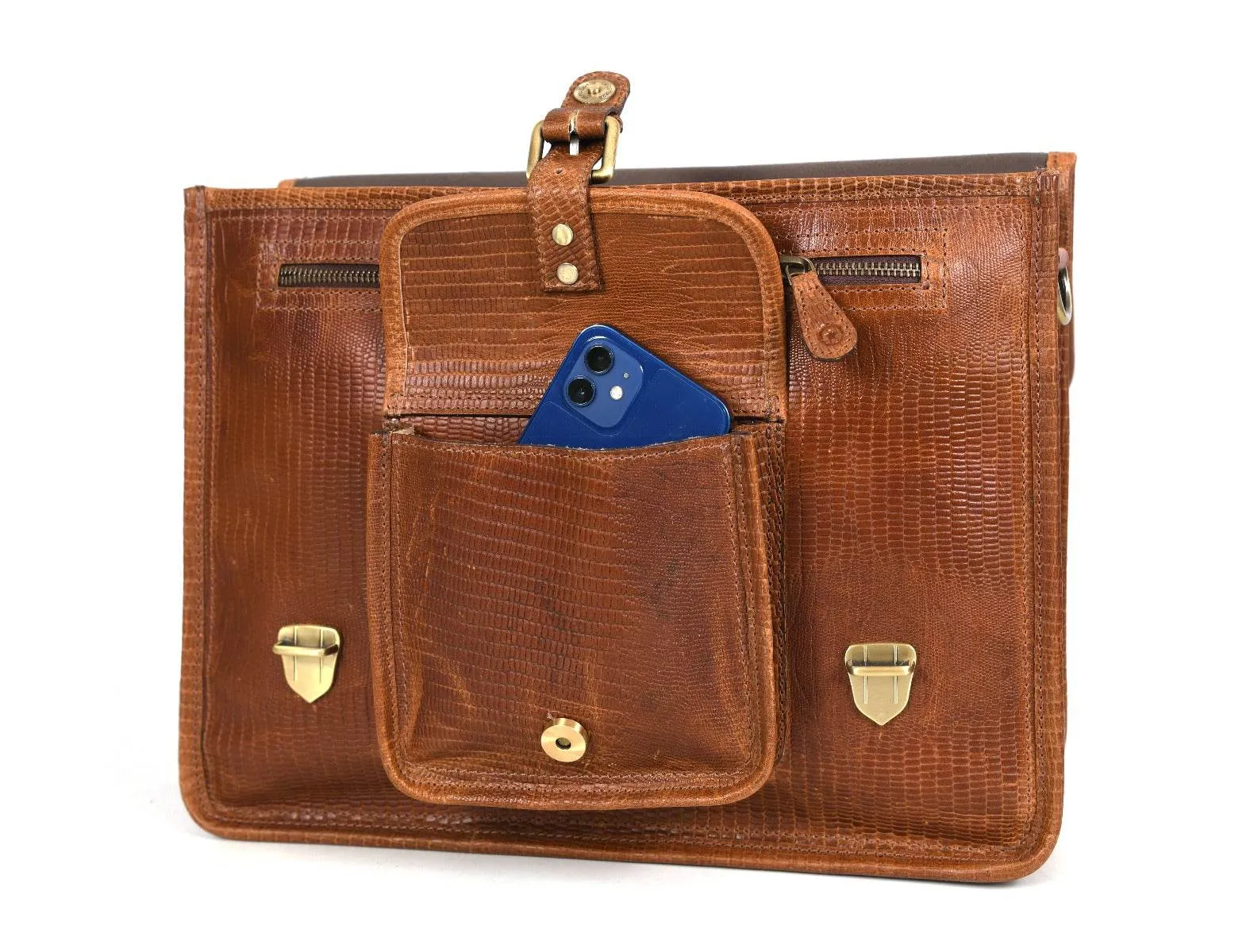 Aaron Leather Goods leather Briefcase & Organizer Combo