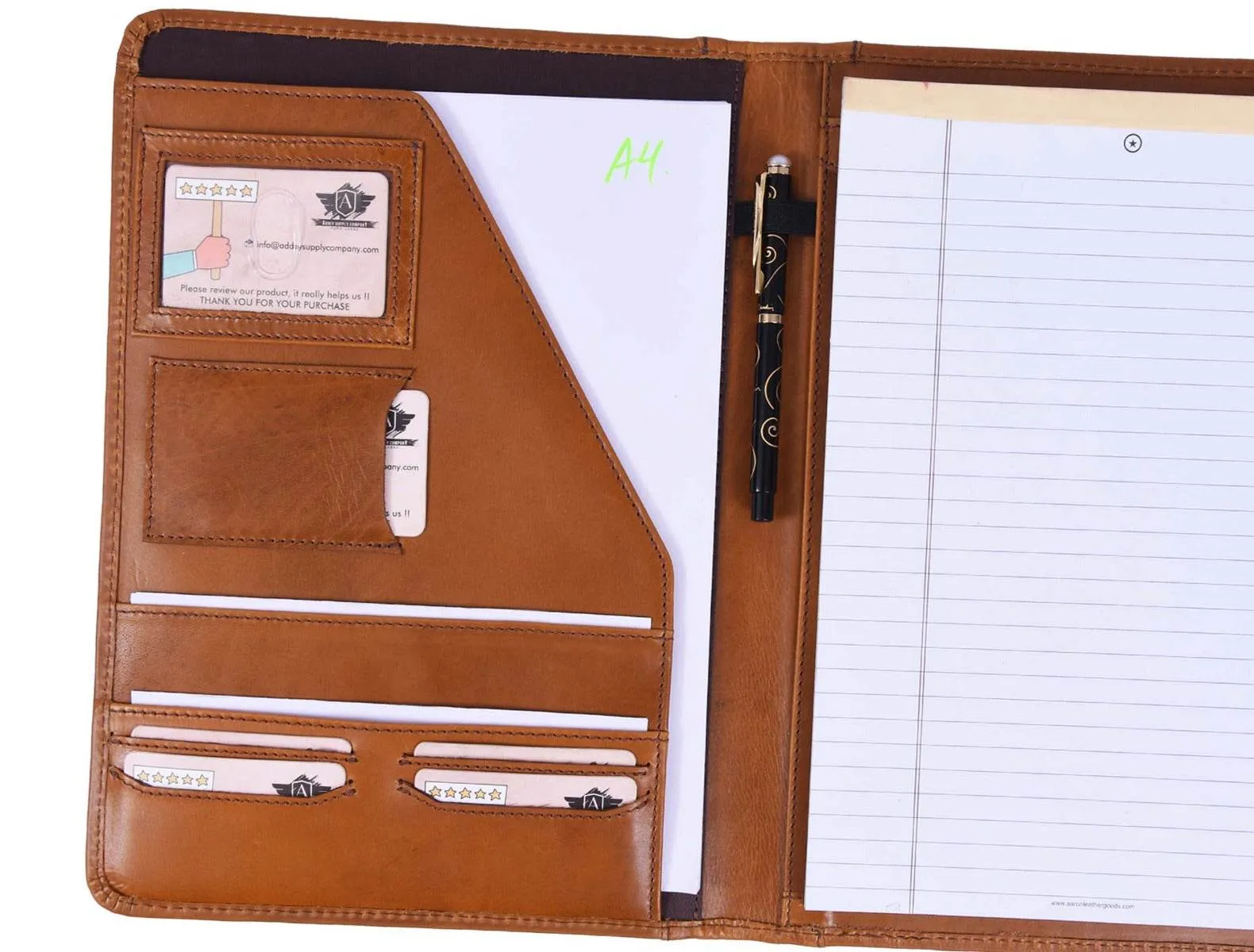 Aaron Leather Goods leather Briefcase & Organizer Combo