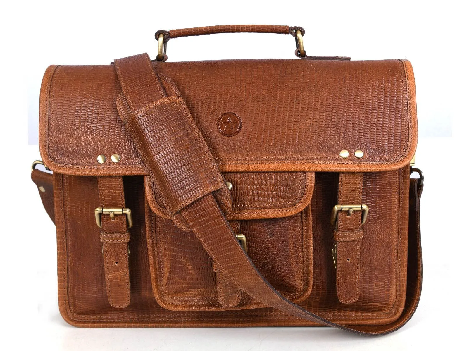 Aaron Leather Goods leather Briefcase & Organizer Combo