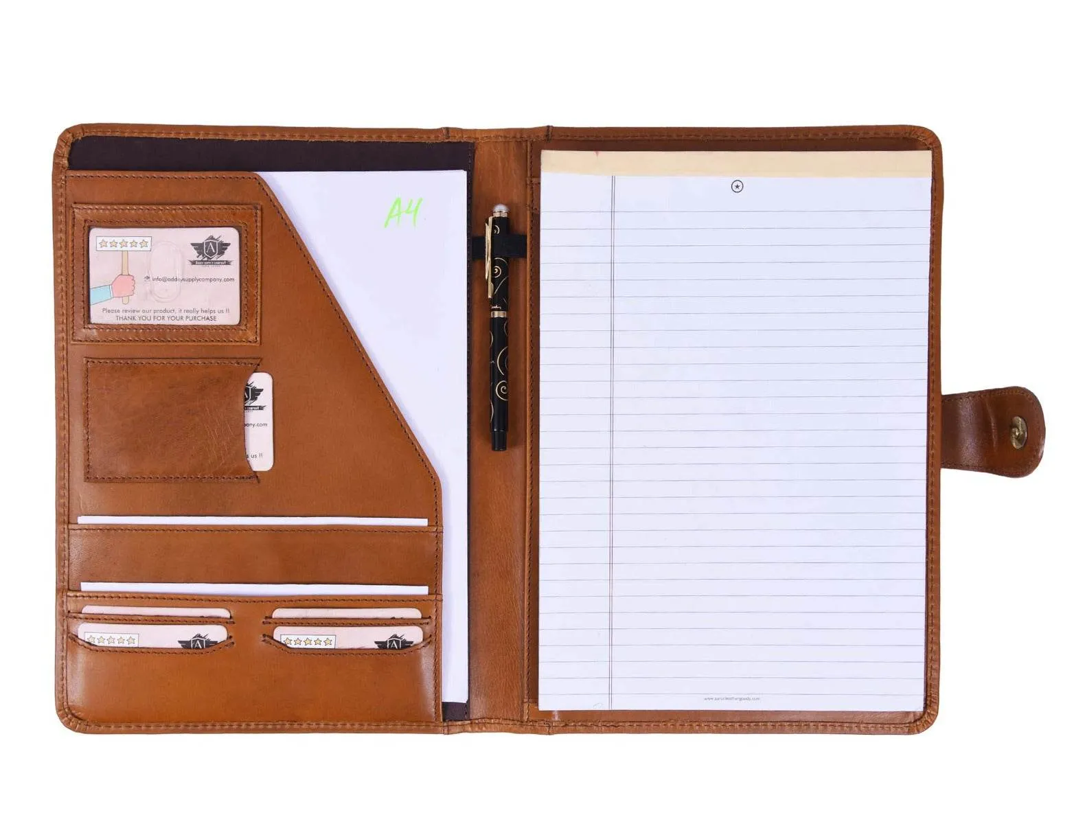 Aaron Leather Goods leather Briefcase & Organizer Combo