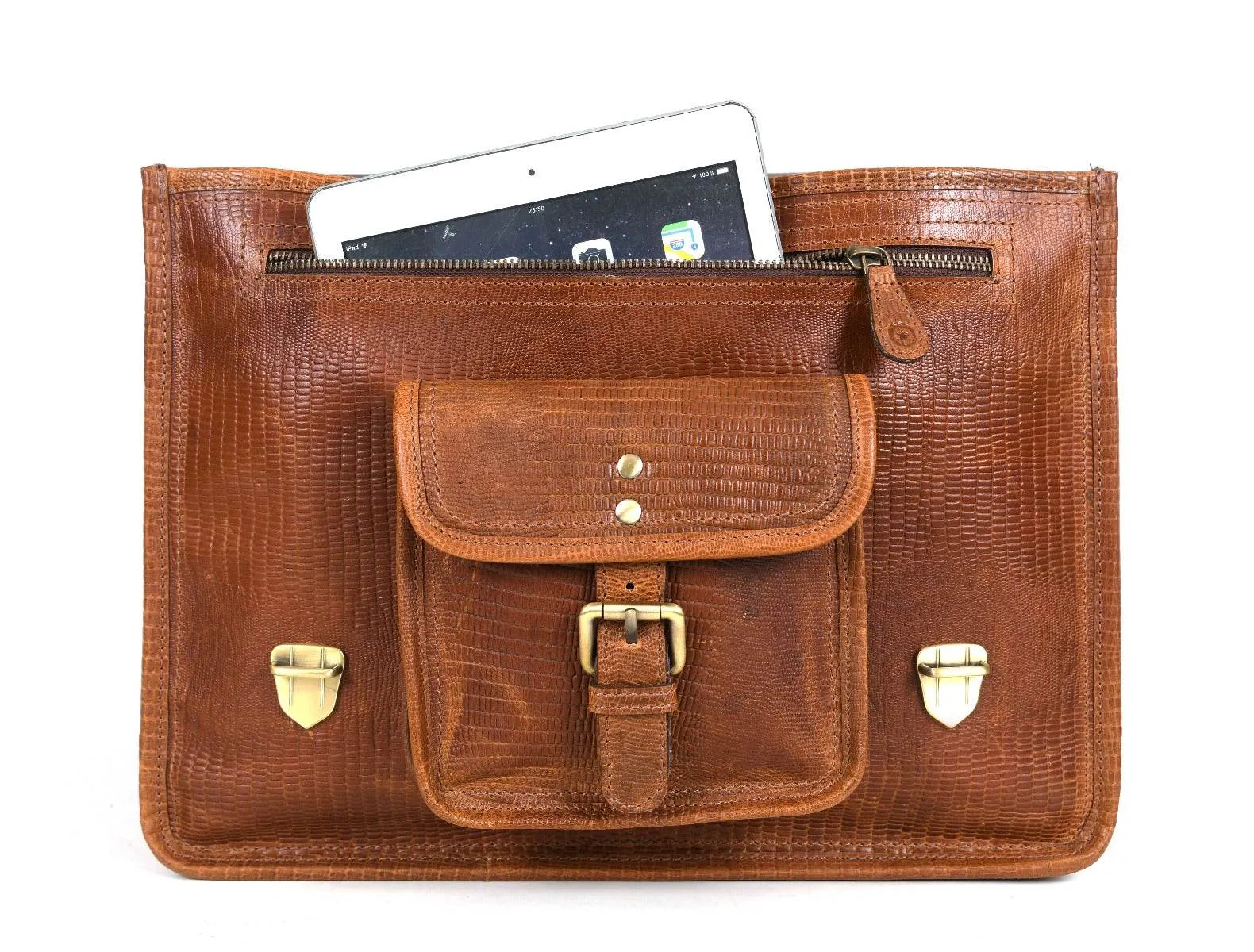 Aaron Leather Goods leather Briefcase & Organizer Combo