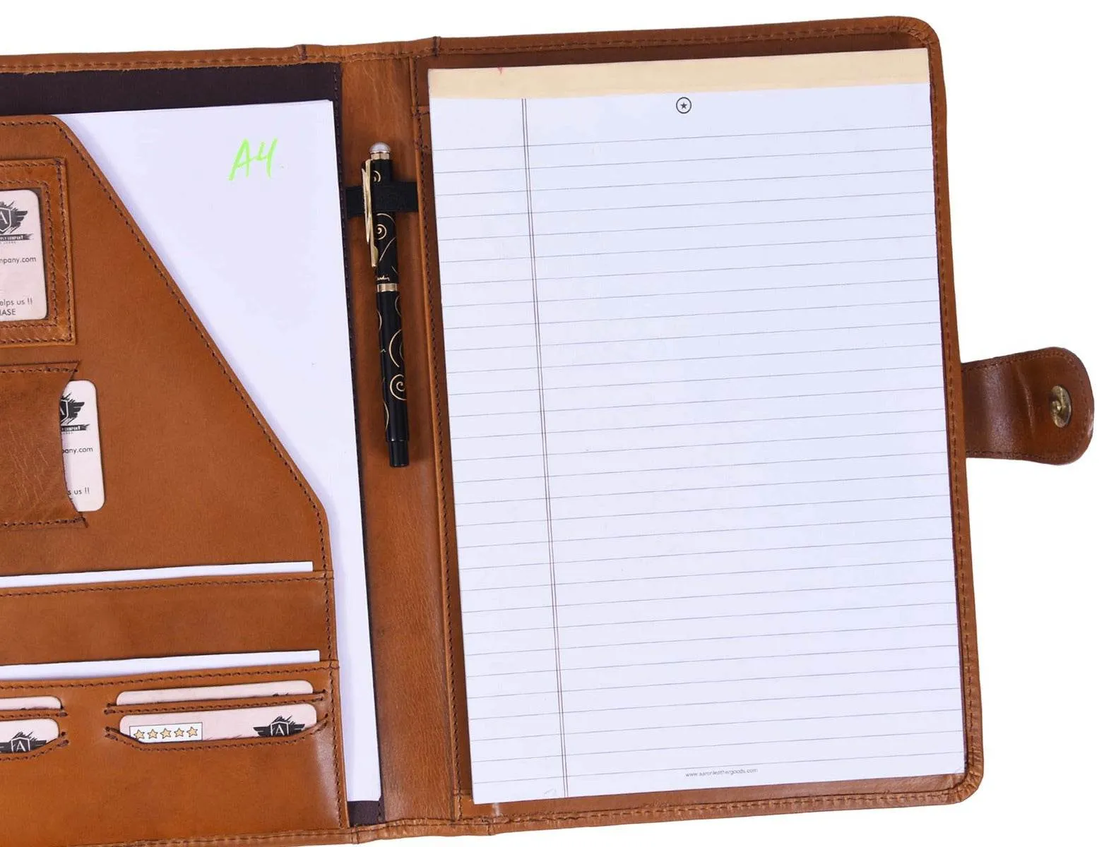 Aaron Leather Goods leather Briefcase & Organizer Combo