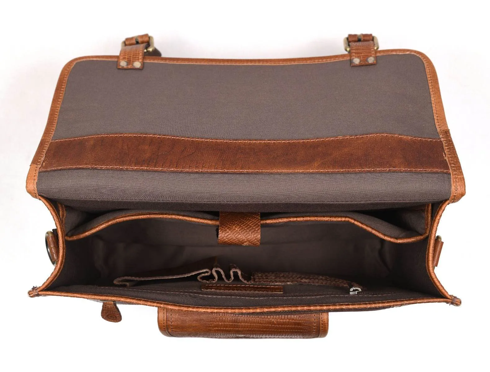 Aaron Leather Goods leather Briefcase & Organizer Combo