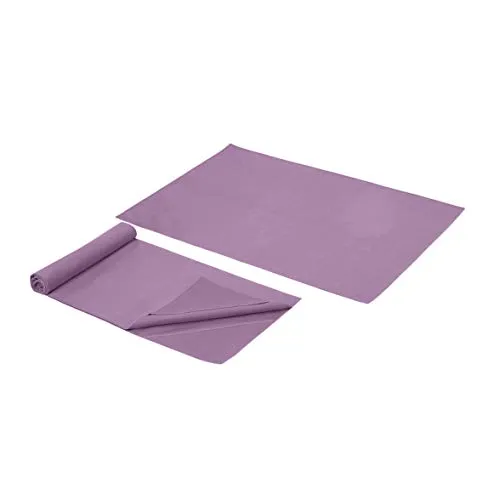 Amazon Basics 0.6 cm Thick TPE Yoga Mat 6 Piece Set, Purple