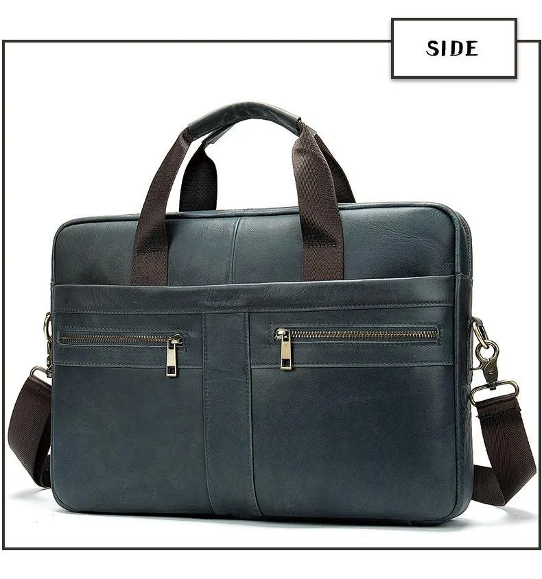 Angelo Ricci™ High Quality Luxury Business Leather Briefcase