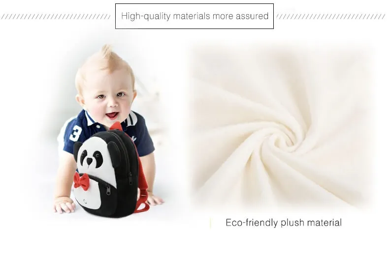 Anykidz 3D Black Panda Kids School Backpack Cute Cartoon Animal Style Children Toddler Plush Bag Perfect Accessories For Boys and Girls