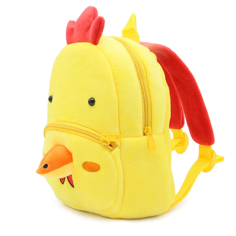 Anykidz 3D Yellow Chick School Backpack Cute Animal With Cartoon Designs Children Toddler Plush Bag For Baby Girls and Boys
