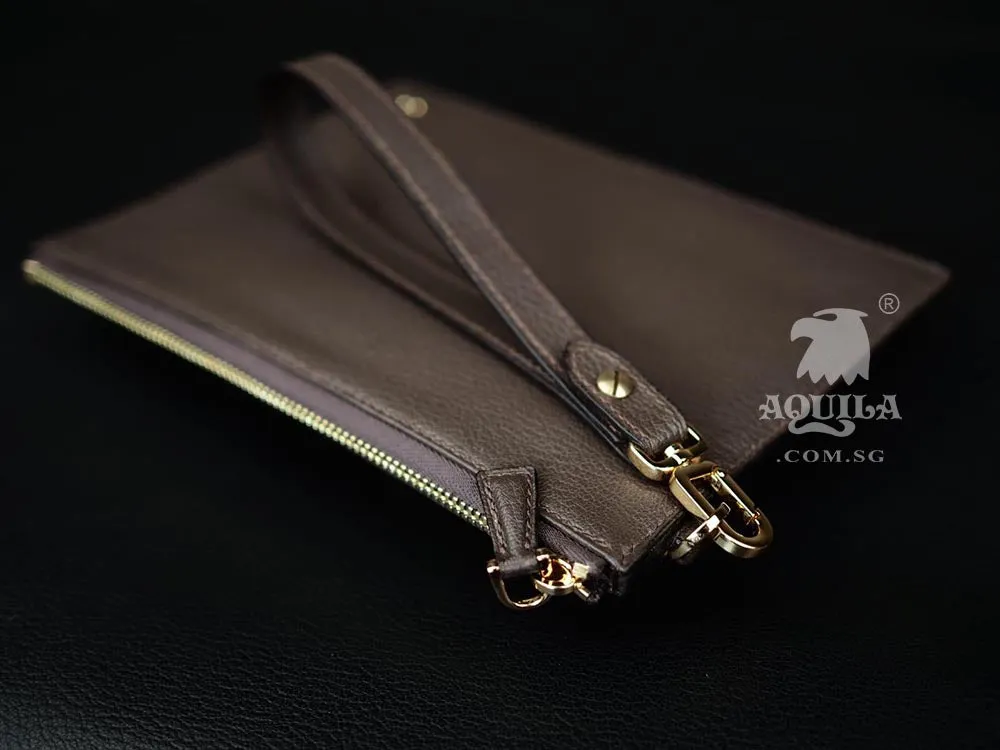 Aquila Gray goat skin Leather Clutch