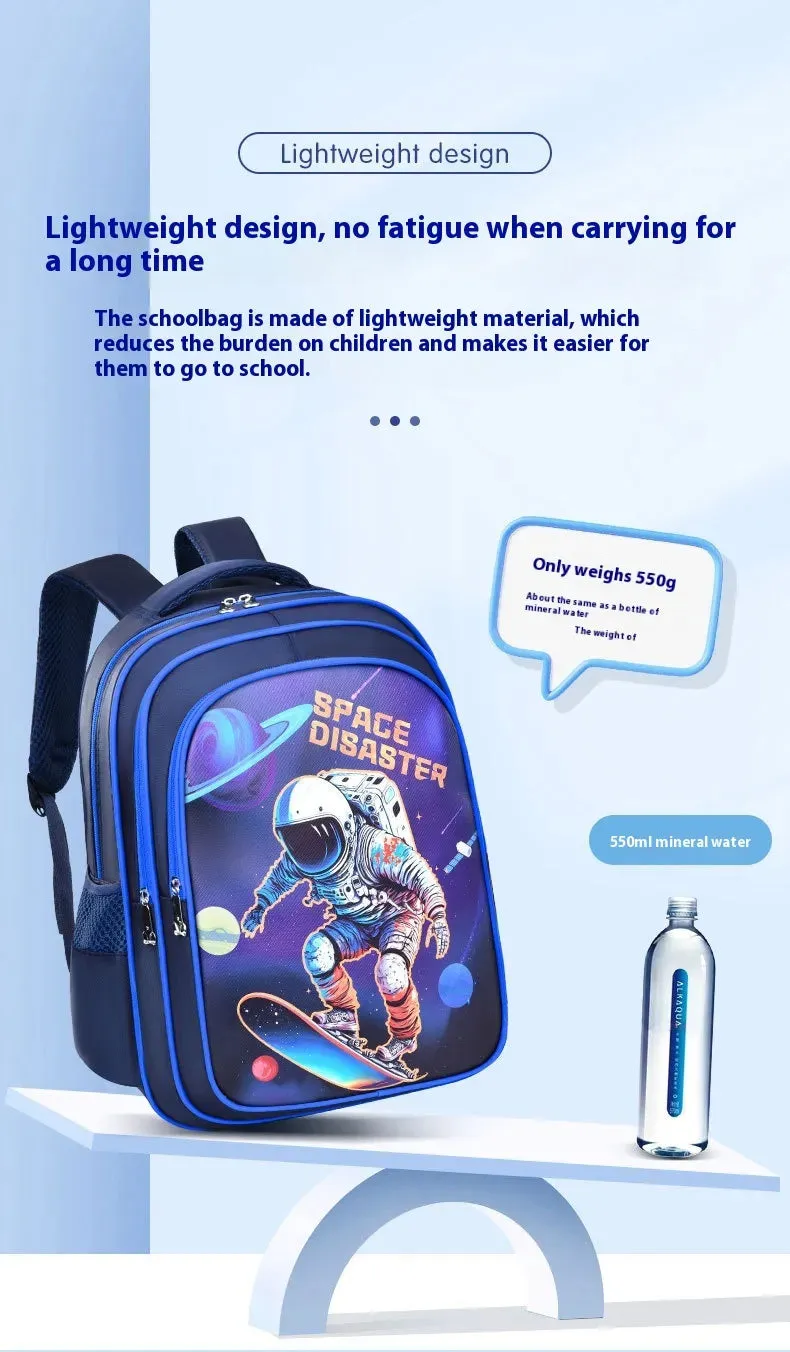 Astronaut Schoolbag Boy Double Shoulders Backpack Grade 3-4