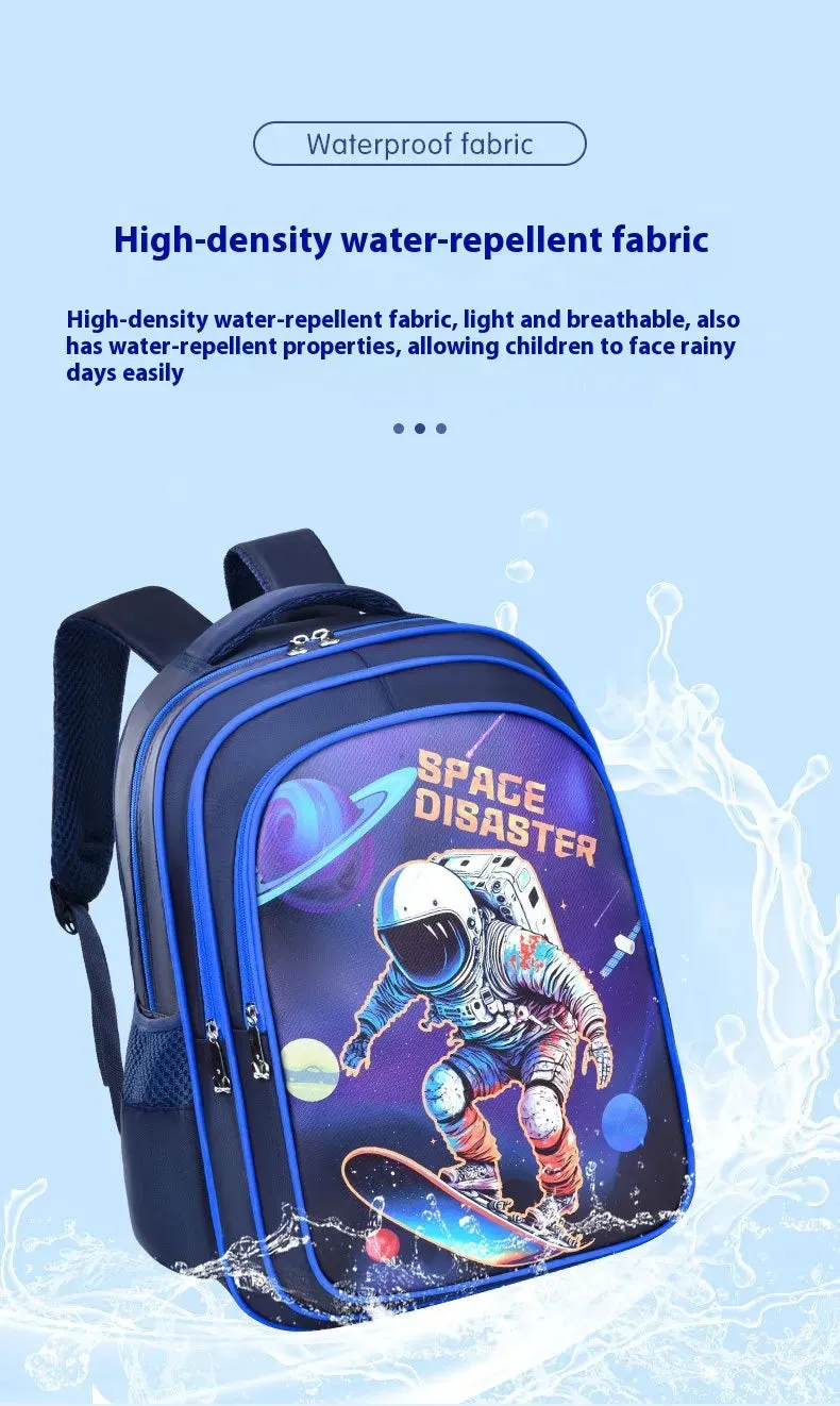 Astronaut Schoolbag Boy Double Shoulders Backpack Grade 3-4