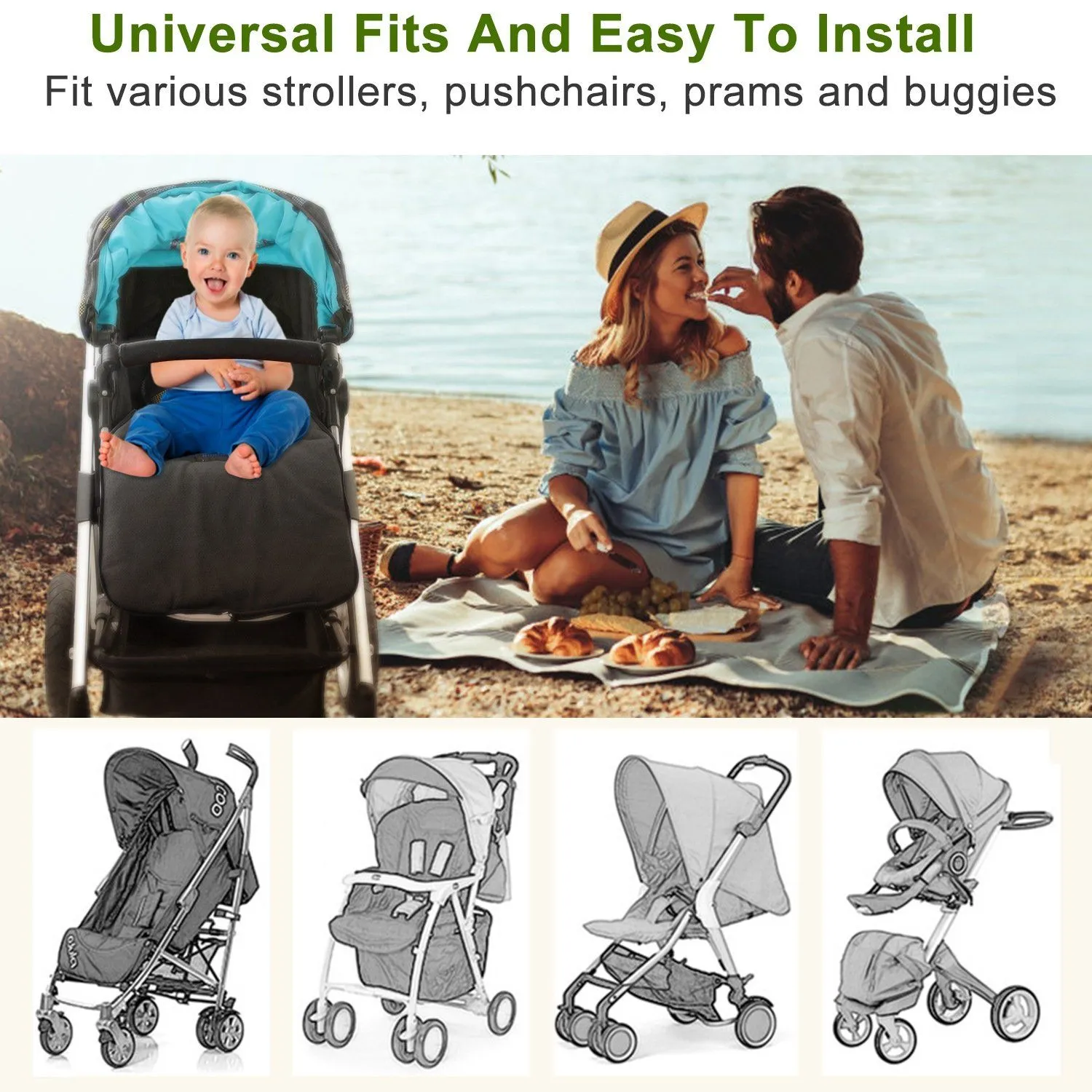 Baby Stroller Sleeping Bag Newborn Swaddle Wrap Toddler Footmuff Blanket