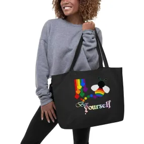 Bee Yourself Be Pridge LGBT Large organic tote bag