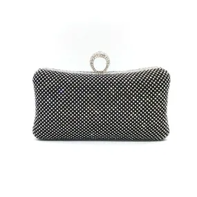 Black Rhinestone Evening Clutch