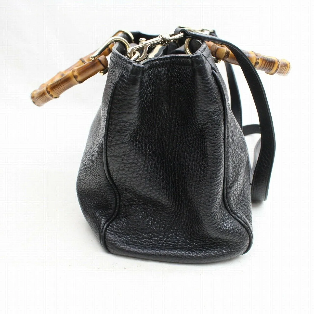 Brand Inspired Gucci Tote Bag Banboo 2way Black Leather