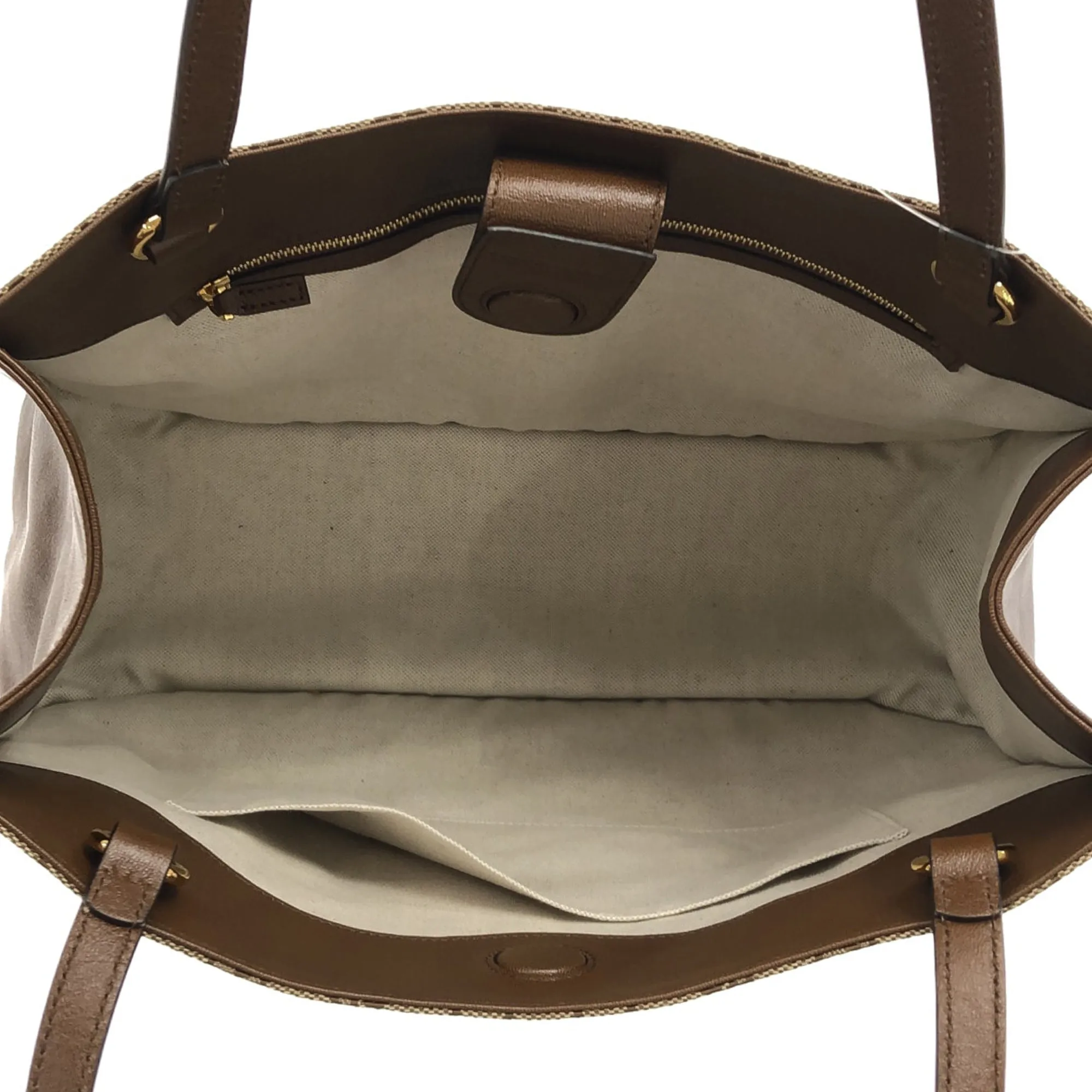 Brown Gucci GG Canvas Horsebit 1955 Tote Bag