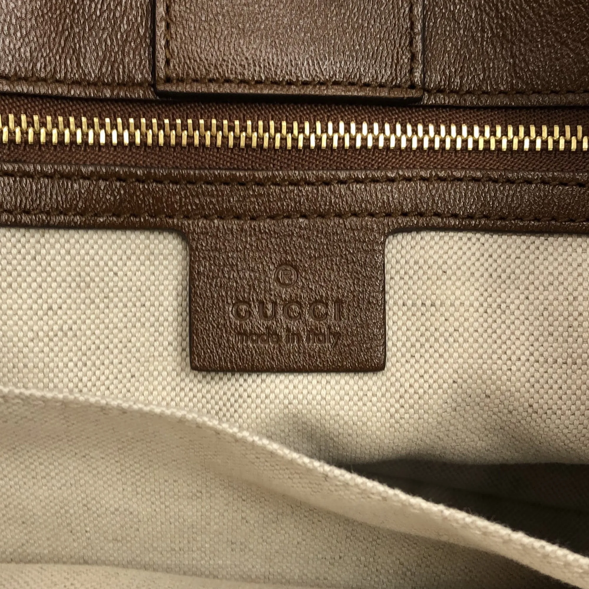 Brown Gucci GG Canvas Horsebit 1955 Tote Bag