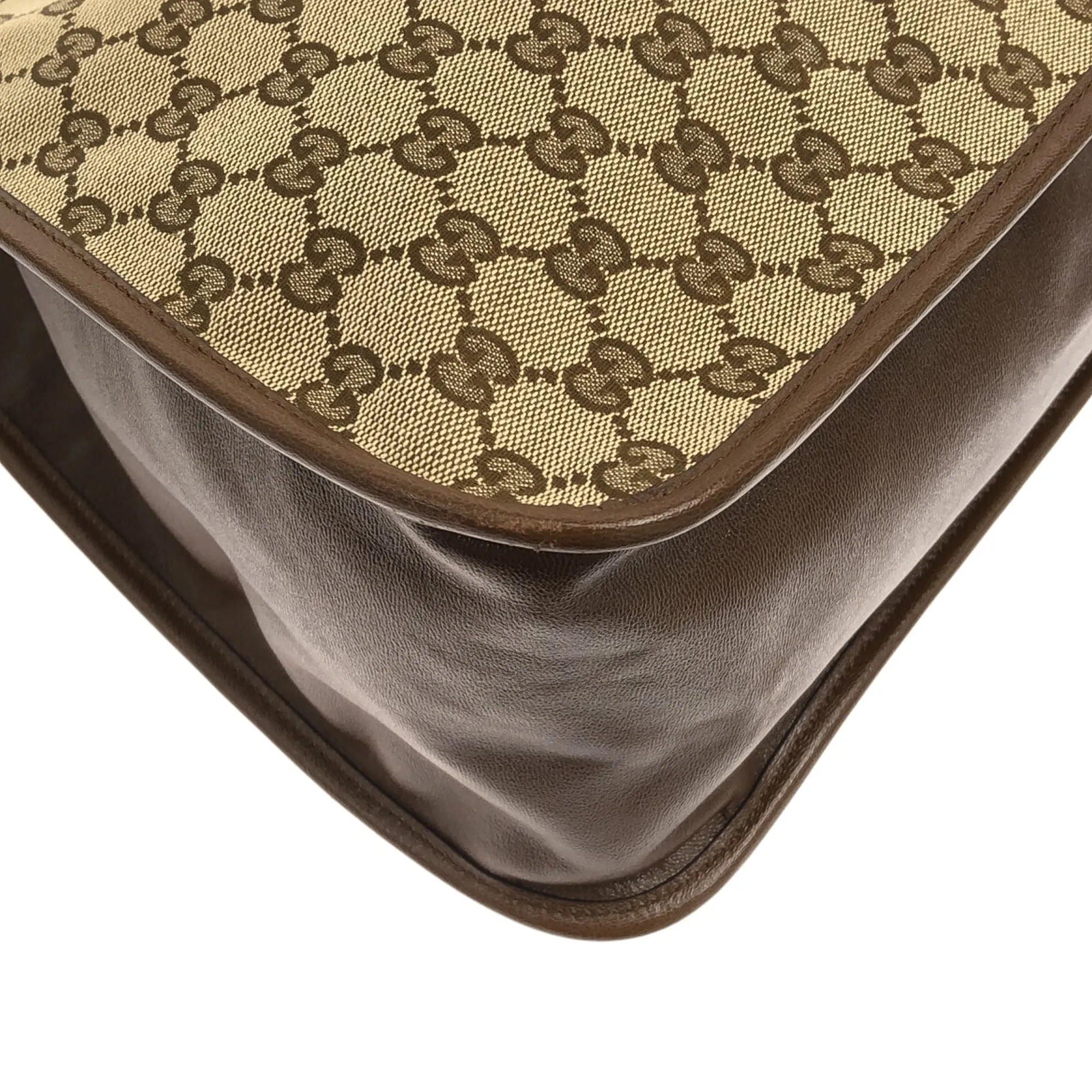 Brown Gucci GG Canvas Horsebit 1955 Tote Bag