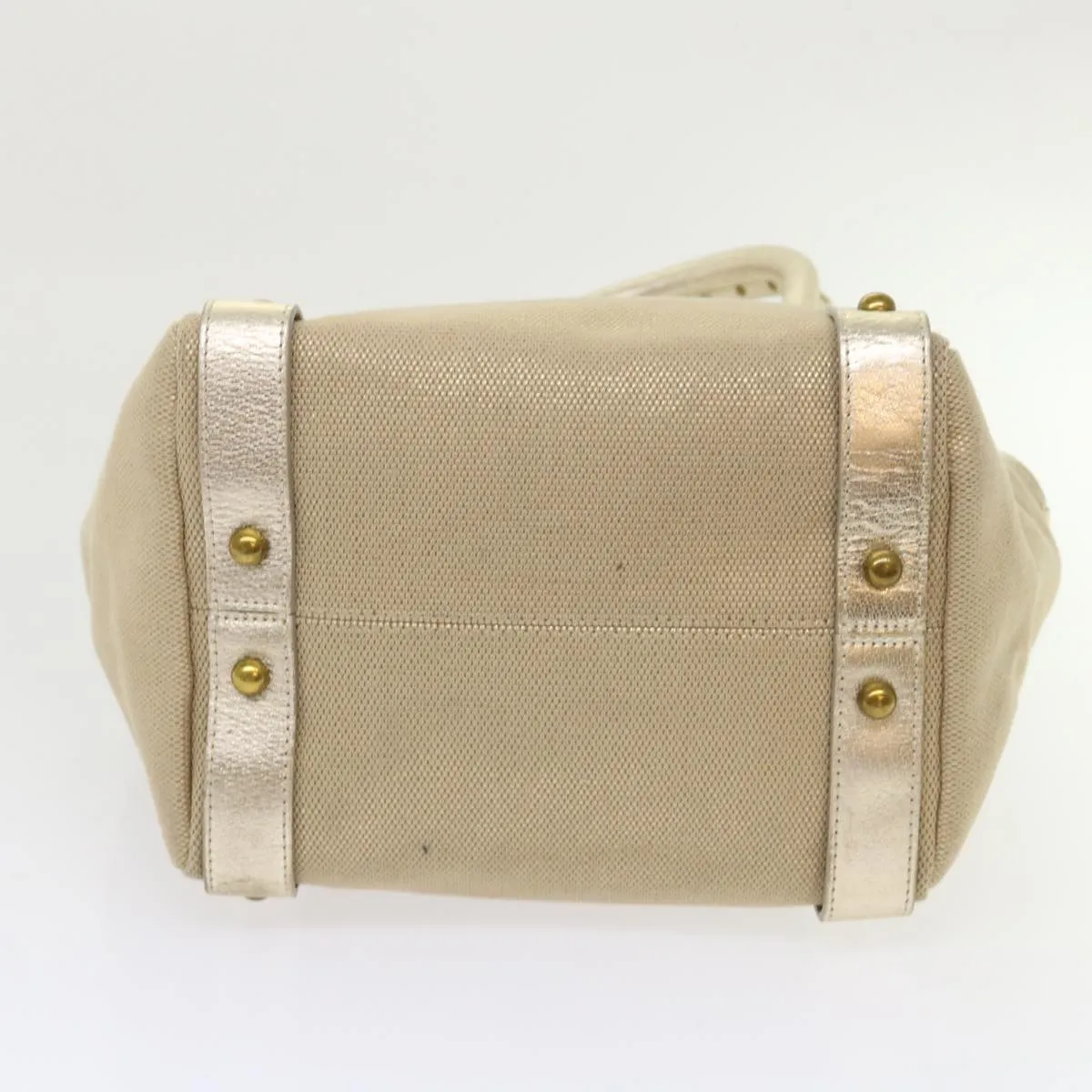 Burberry Blue Label Shoulder Bag Canvas Leather Beige Auth cl649