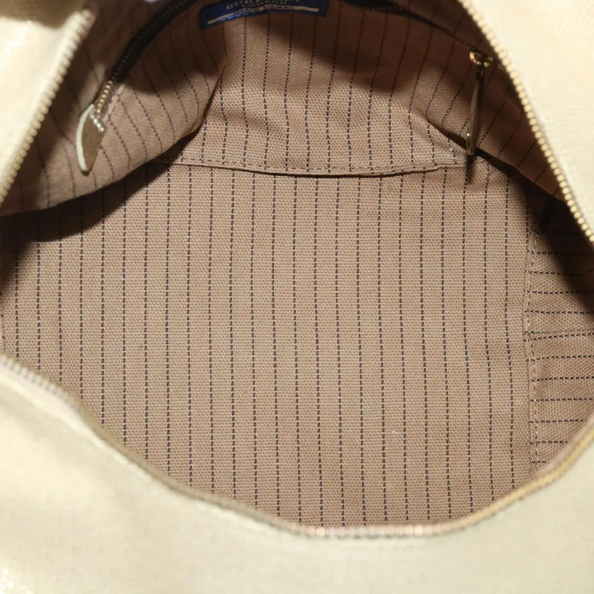 Burberry Blue Label Shoulder Bag Canvas Leather Beige Auth cl649