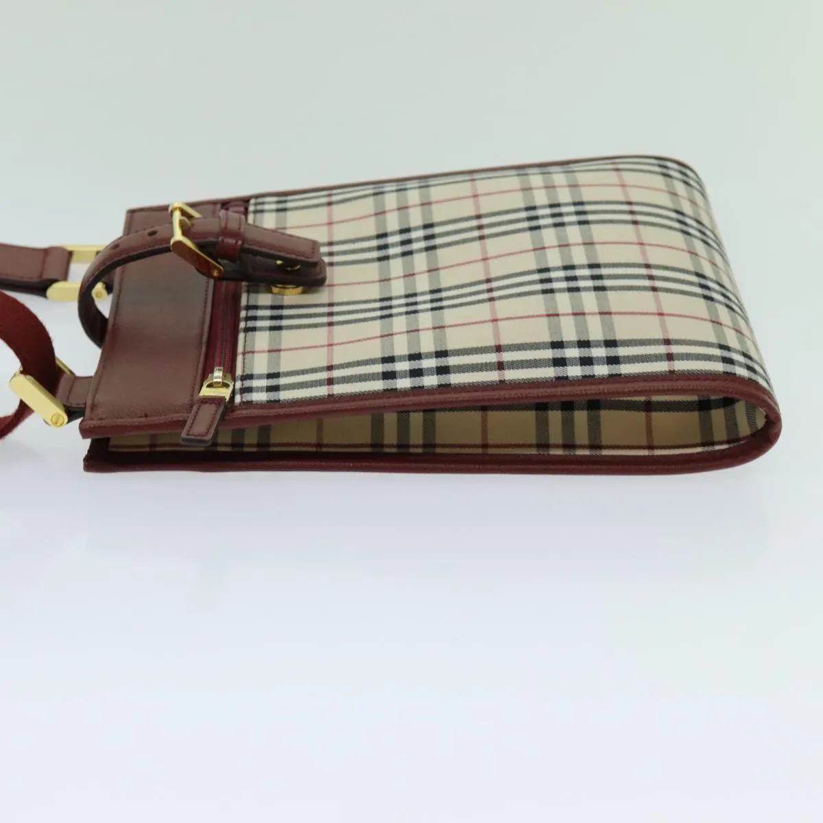 BURBERRY Nova Check Shoulder Bag Canvas Beige Auth yk11620