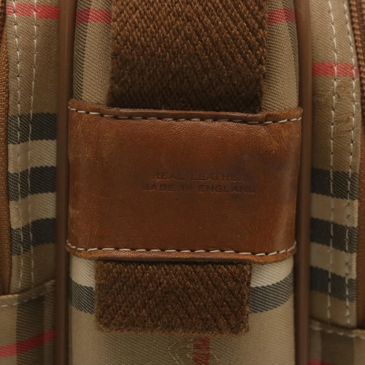 BURBERRYSs Nova Check Shoulder Bag Canvas Beige Auth bs12602