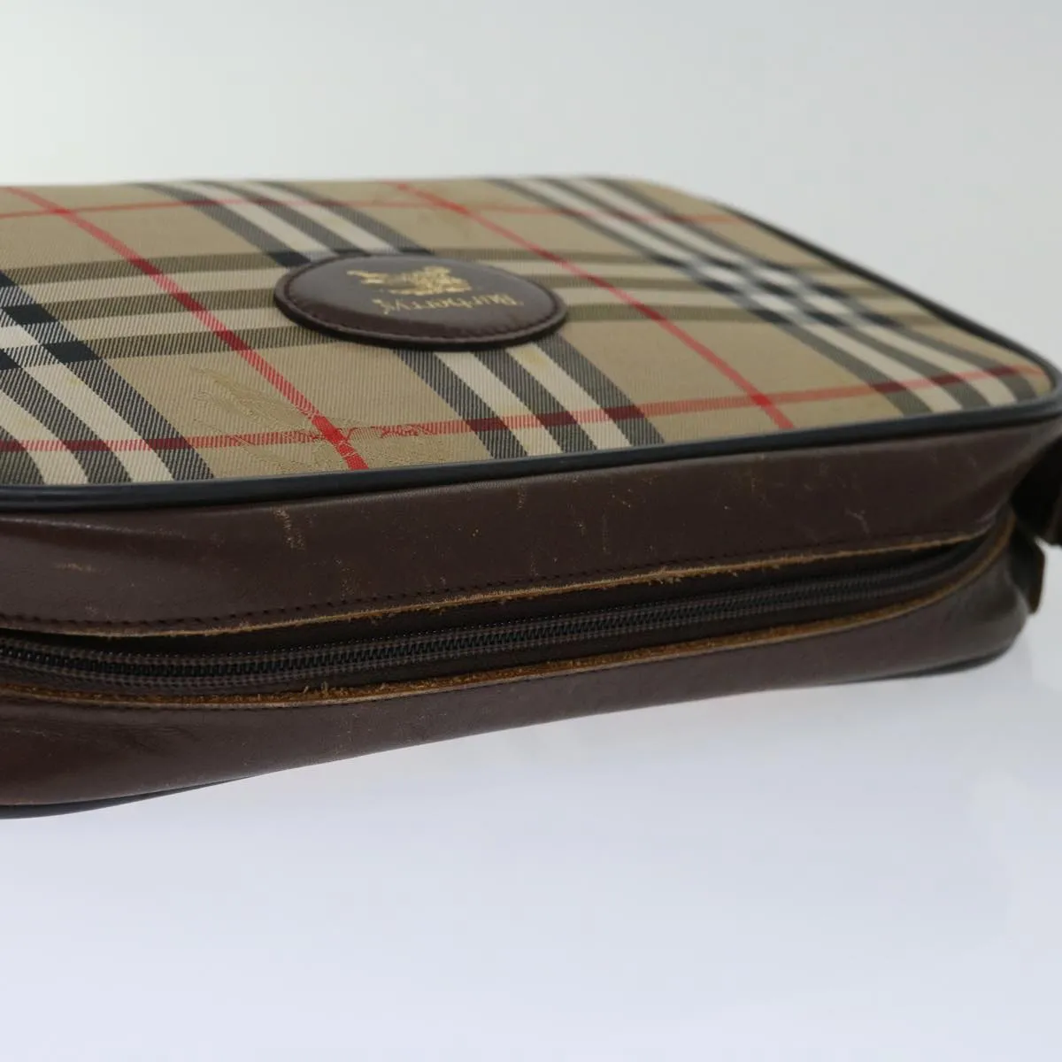 BURBERRYSs Nova Check Shoulder Bag Canvas Beige Auth yk11222