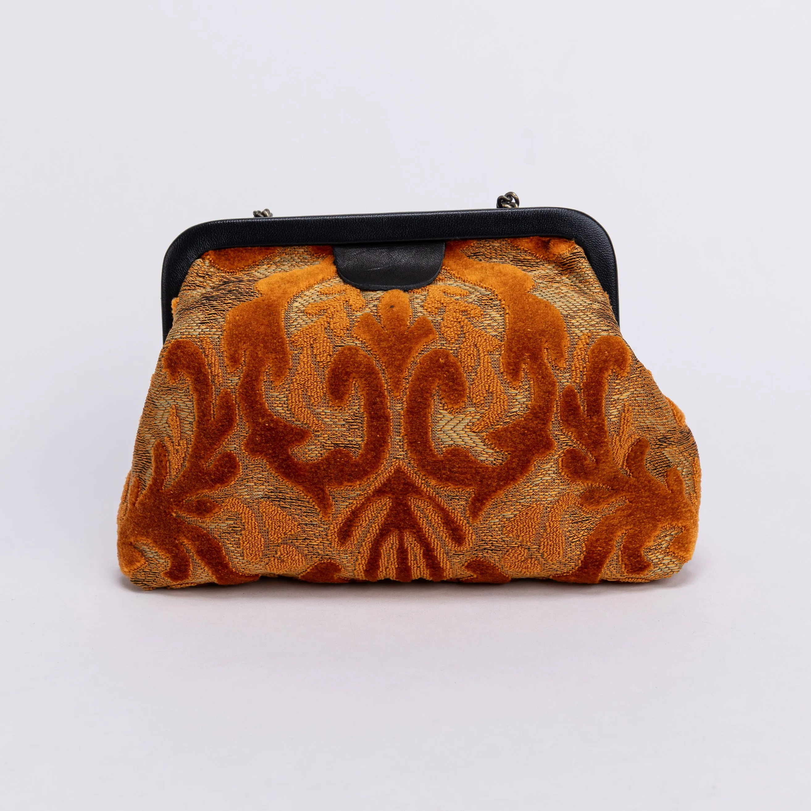 Burnout Velvet Orange Alma Clutch