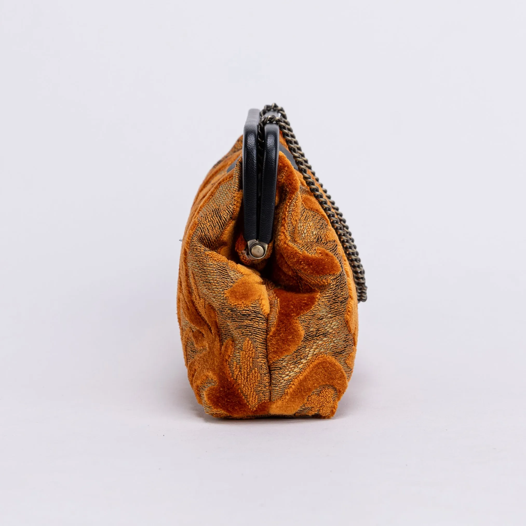 Burnout Velvet Orange Alma Clutch