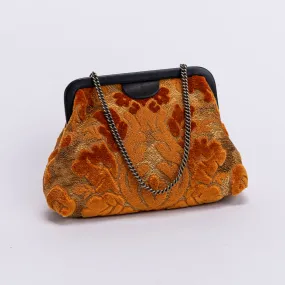 Burnout Velvet Orange Alma Clutch