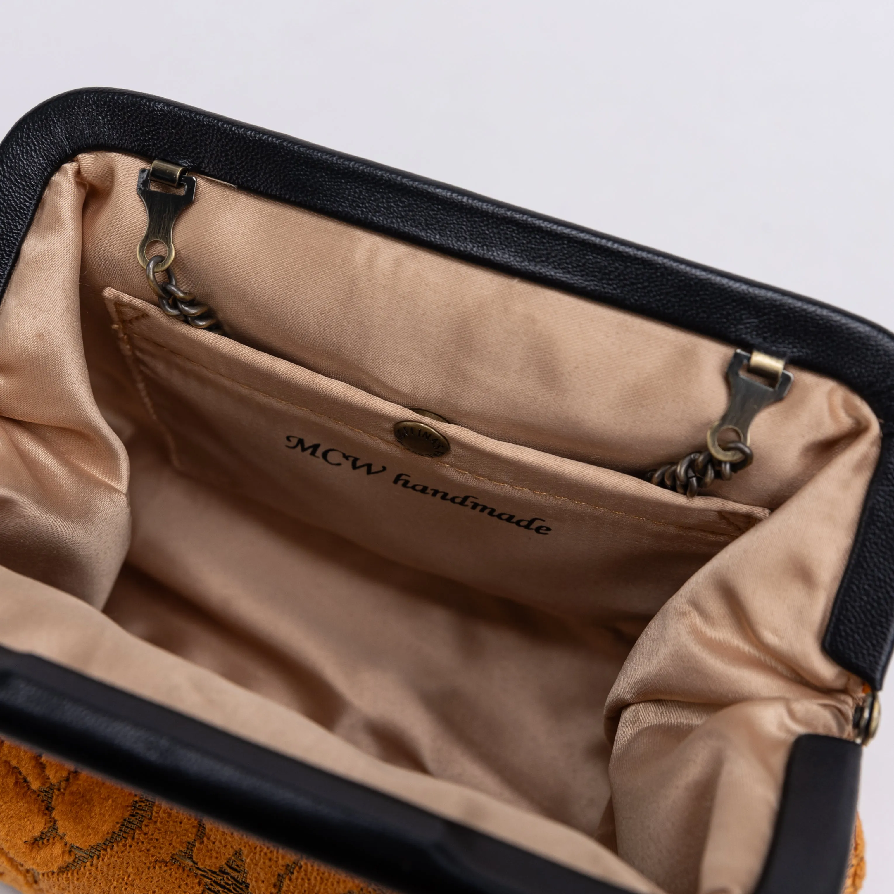 Burnout Velvet Orange Alma Clutch