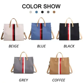 Canvas Stripe Tote Bag for Women