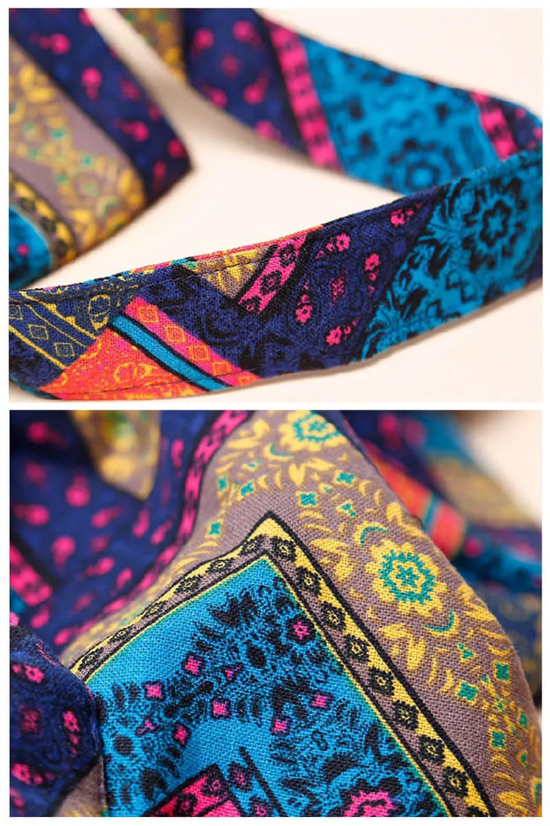 Casual cotton large-capacity patchwork printed shoulder bag