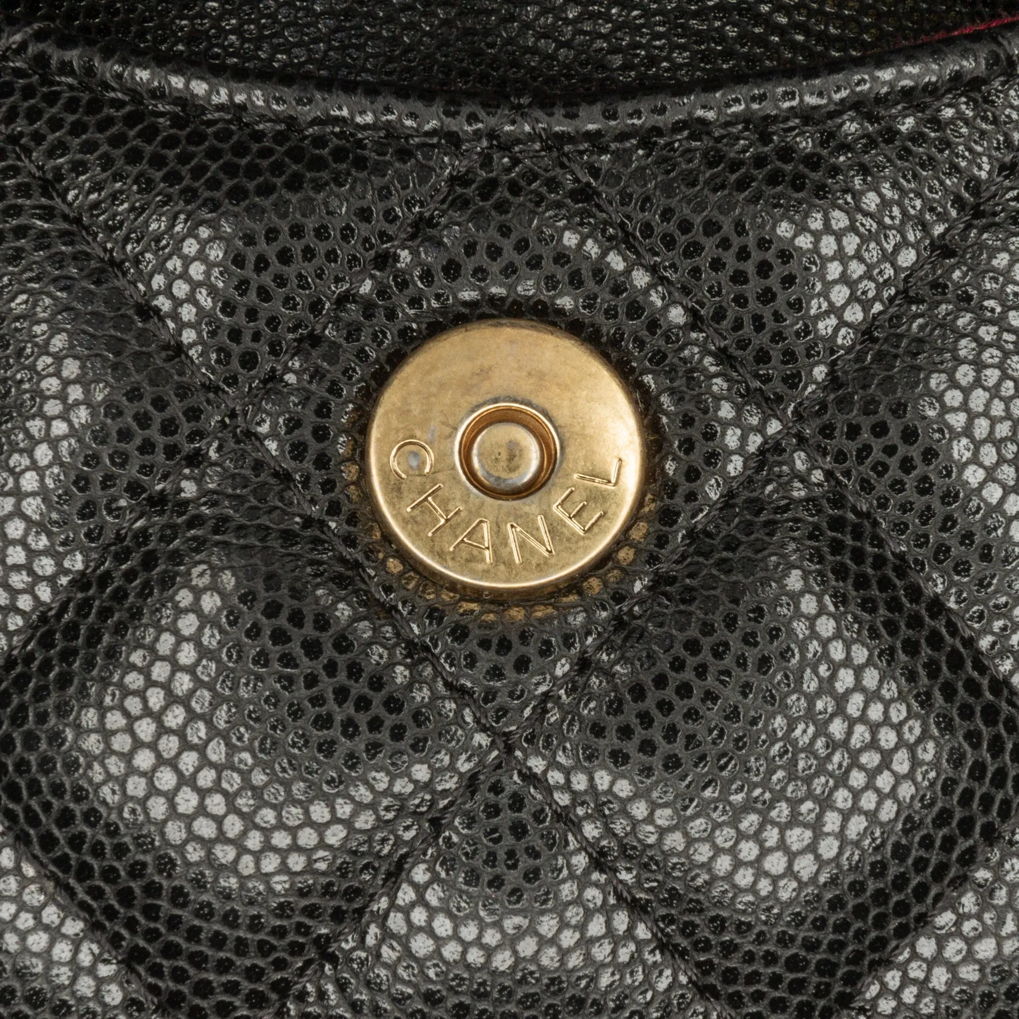 CHANEL CC Caviar Twist Your Buttons Flap Belt Bag Black