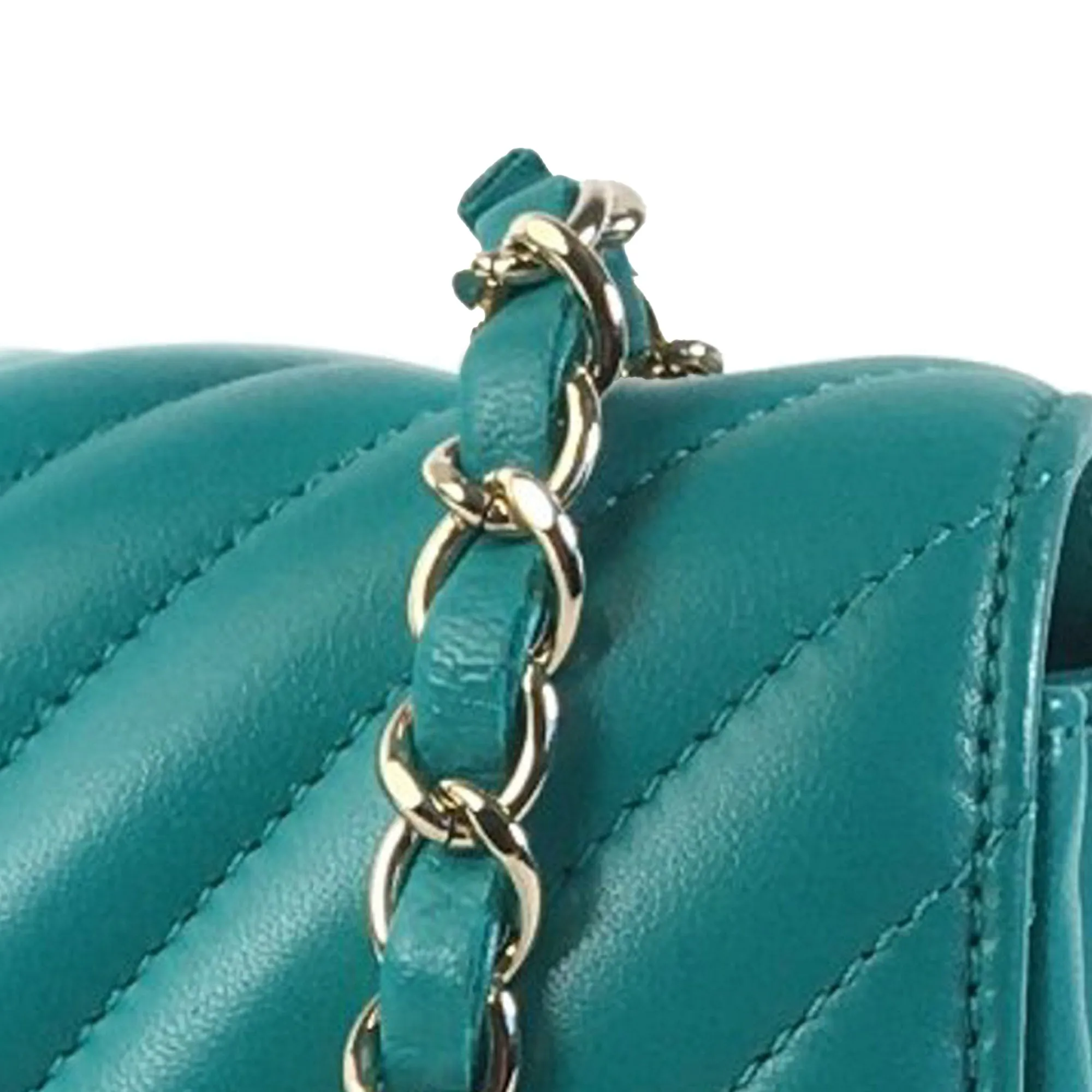 Chanel Mini Chevron Quilted Lambskin Rectangular Flap Crossbody Bag