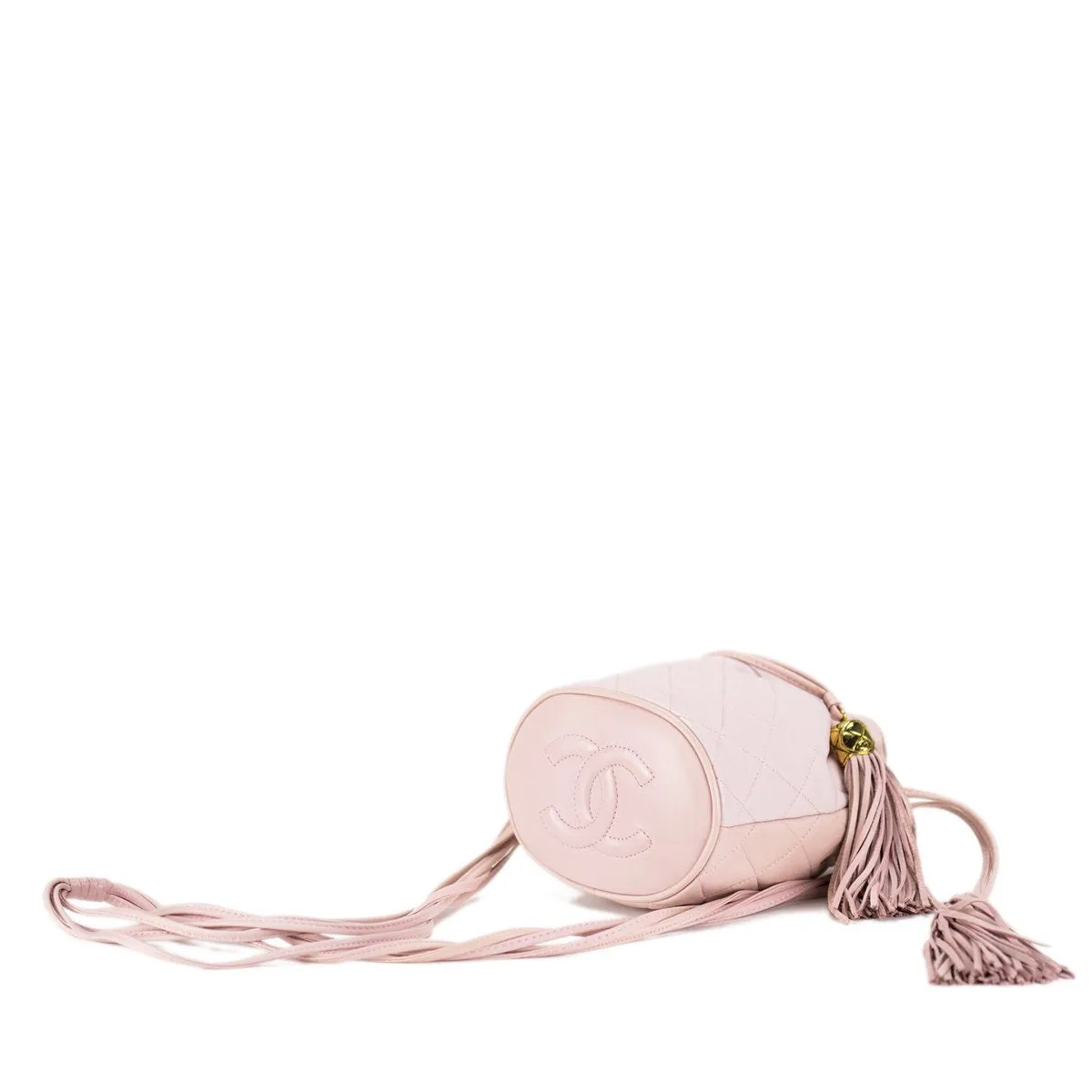 Chanel Pink Lambskin Mini Vintage Drawstring