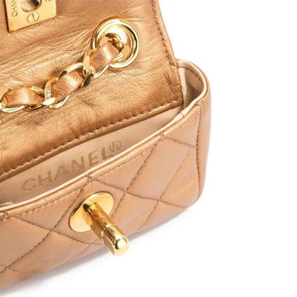 Chanel Waist Classic Flap Rare Vintage 90s Limited Edition Micro Mini Bronze Bag