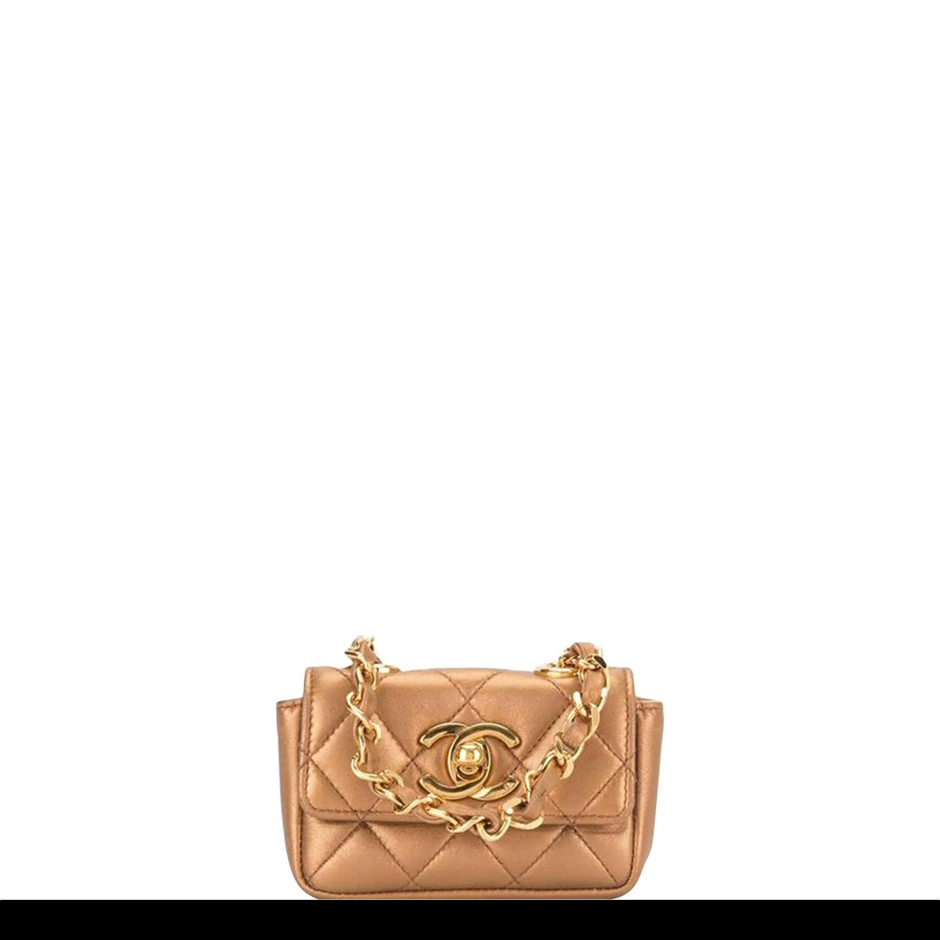 Chanel Waist Classic Flap Rare Vintage 90s Limited Edition Micro Mini Bronze Bag